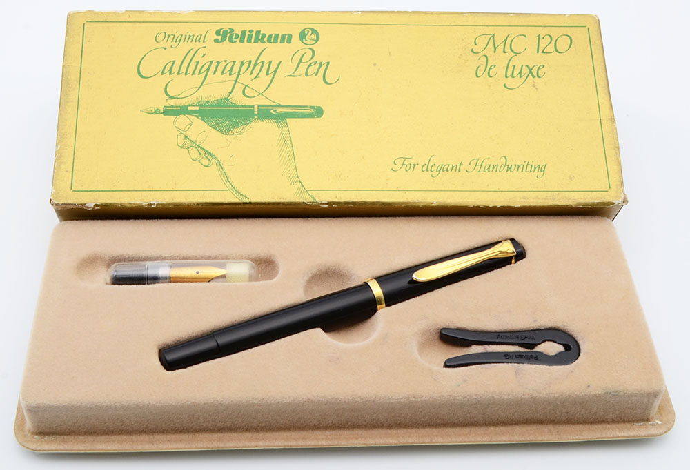 Pelikan MC120 Deluxe Fountain Pen - Black, Gold Trim, OM & 1.0mm